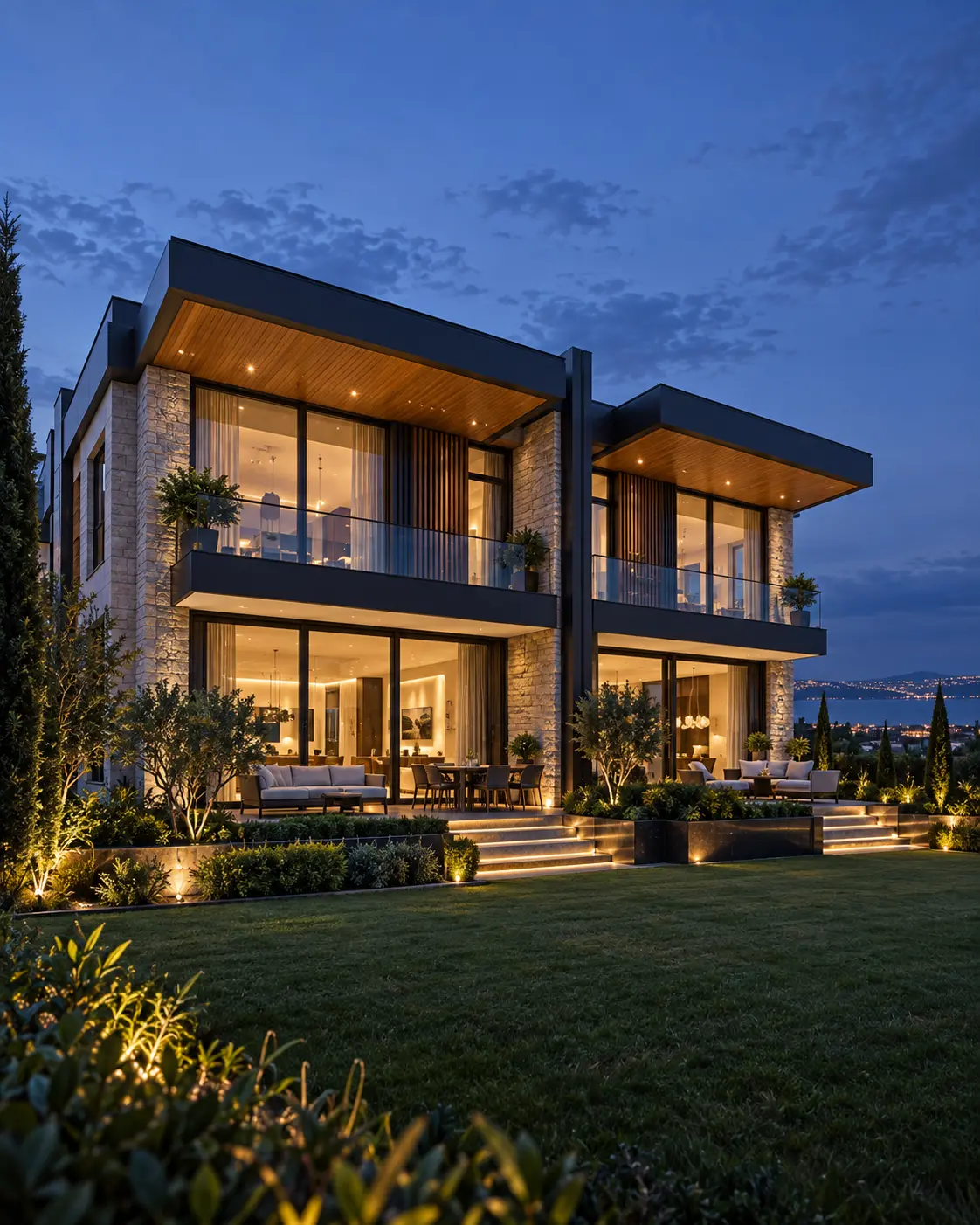 Çağdaş villa mimarisi konsept görseli