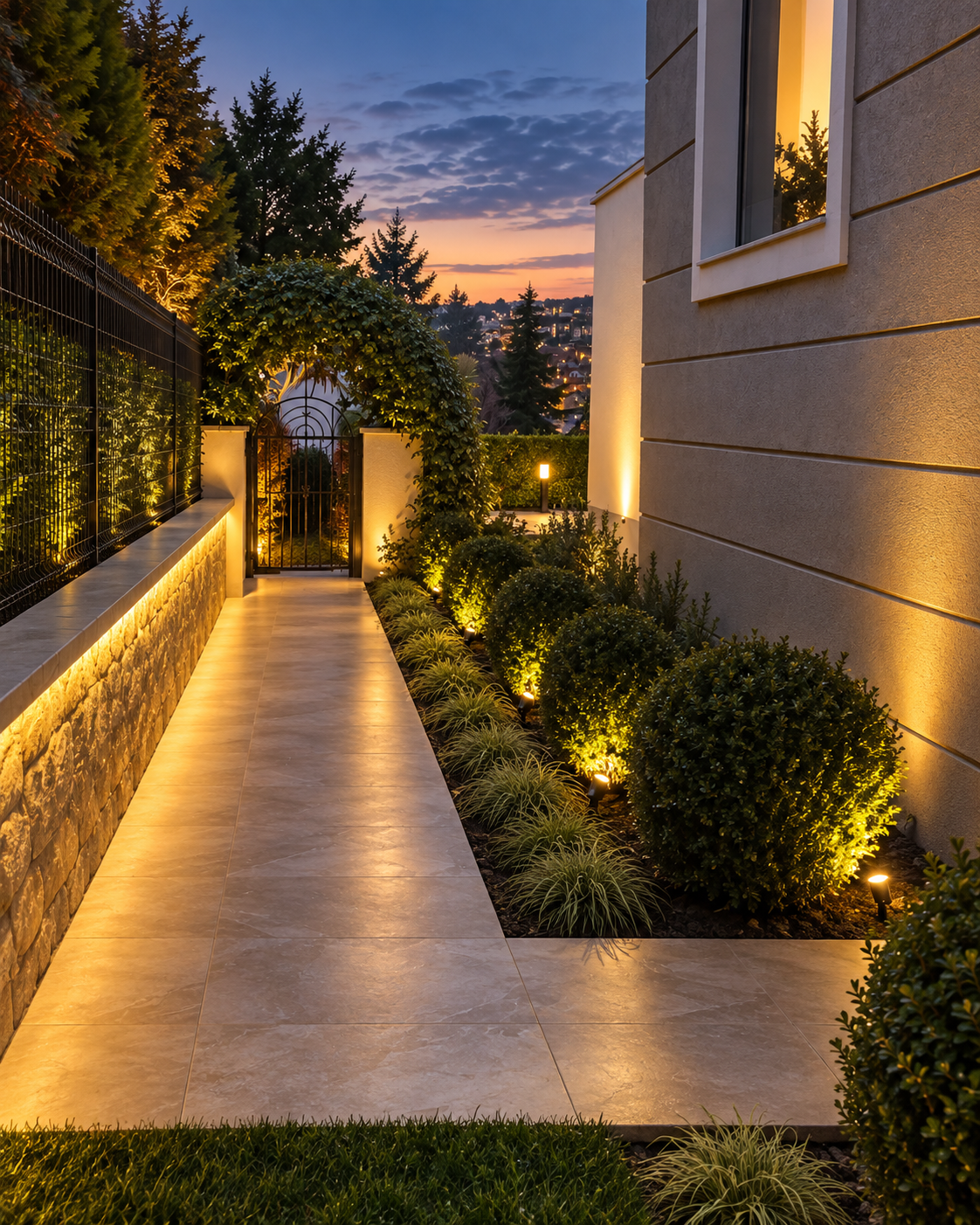 Bahçeşehir Günışığı Villaları peyzaj, pergola ve dış mekân tasarımı uygulaması - 4